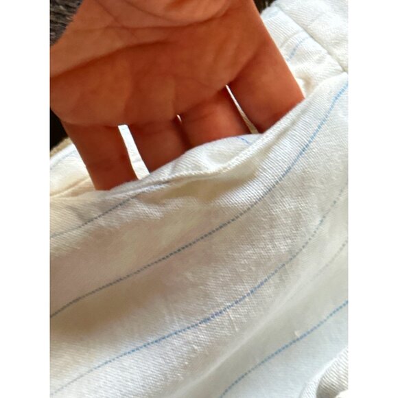 Lauren Ralph Lauren Womens White & Blue Striped Linen  Wide-Leg Pants - Picture 10 of 16